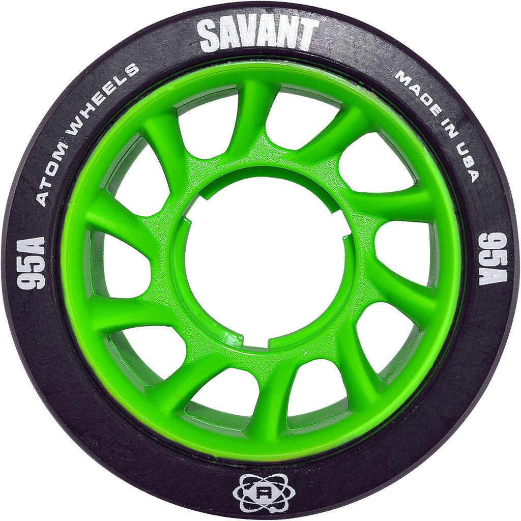 Atom Savant 59mm Quad Wheels 4-Pack - High-Performance Skateboard Wheels for Smooth Riding & Tricks - Perfect for Street Skating, Park Riding & Cruising