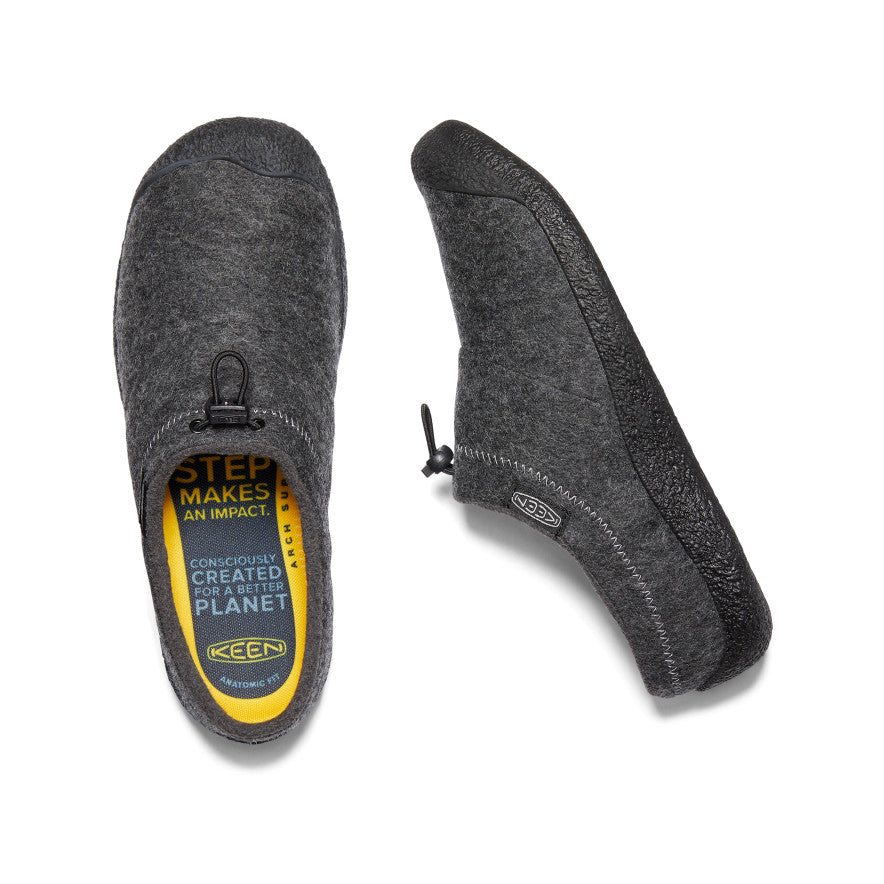 Men's Howser III Slide Sandals - Charcoal Grey Felt & Black | Comfortable House Slippers for Indoor/Outdoor Wear, Perfect for Home, Gym, and Poolside