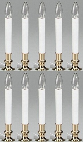 10 Pack Noma 1519-88 9-Inch Clear Bulb Electric Window Candles - Perfect for Christmas Decorations, Holiday Lighting, and Home Window Displays