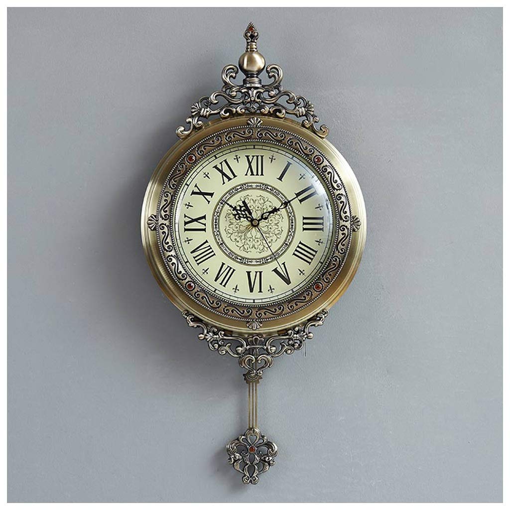 Stylish SMC European Personality Wall Clock - Pure Copper Luxury Design, Silent Non-Ticking, Perfect for Home, Office, Bedroom & Living Room Decor | Elegant Home Clock for Modern Interior Design (Color: B)