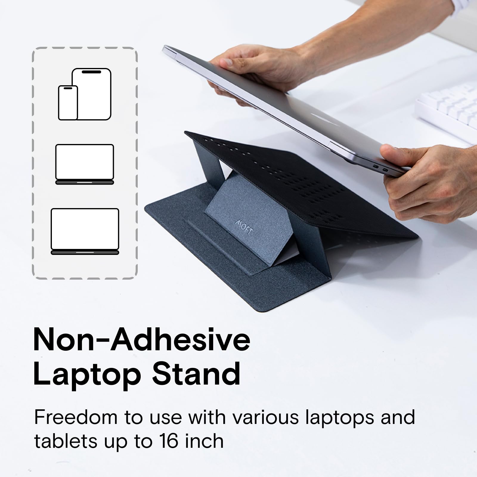MOFT Adjustable Laptop Stand for Desk - 15° & 25° Ergonomic MacBook Stand, Universal Computer Riser Fits 11.6