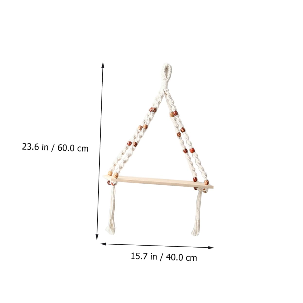 WHAMVOX Handmade Cotton Rope Storage Rack with Wooden Board - Minimalist Home Decor Organizer for Bathroom, Kitchen & Bedroom Organization