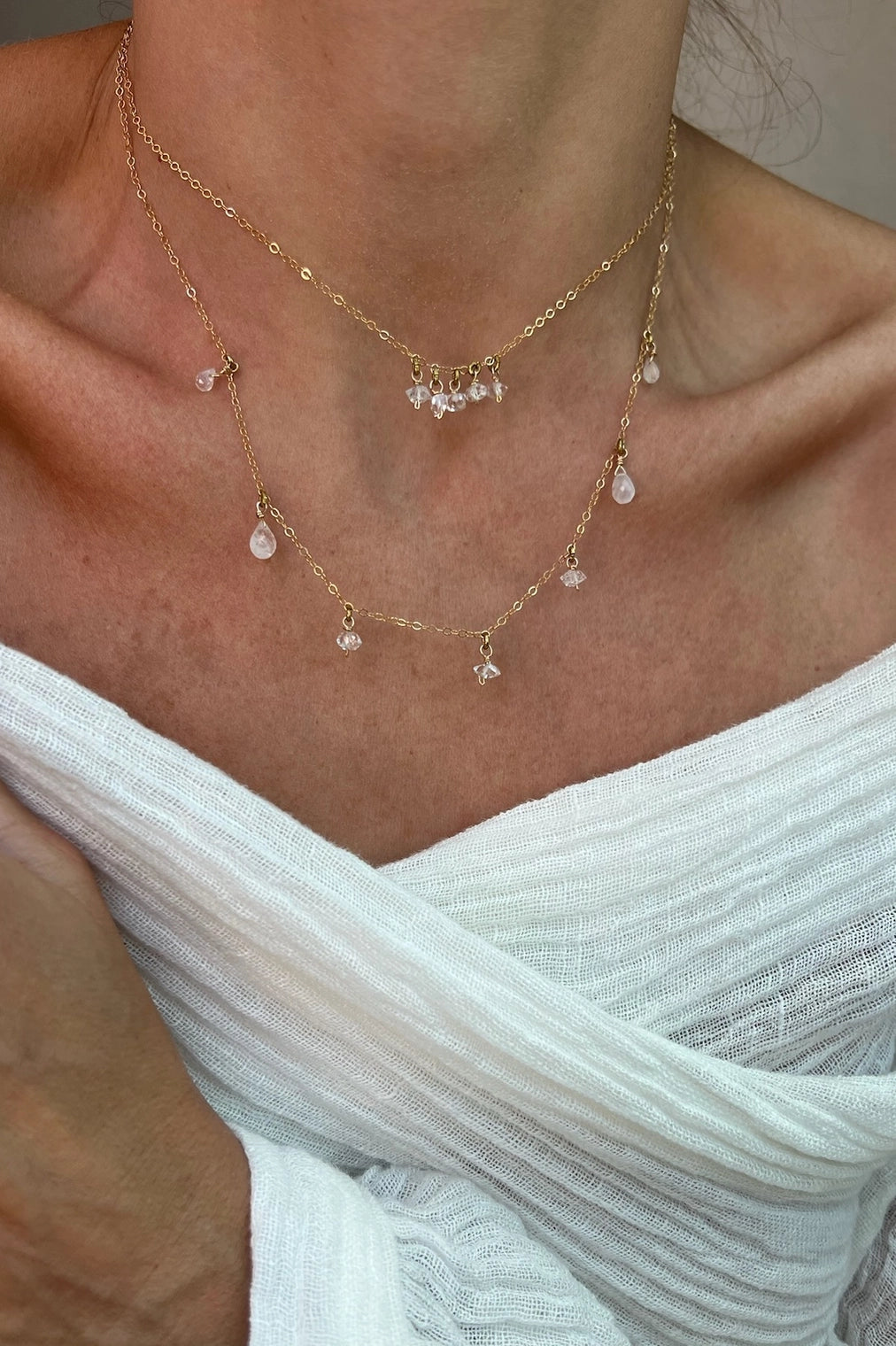 Moondrop Necklace | Elegant Cluster Crystal Pendant for Women | Perfect for Weddings, Parties & Everyday Wear
