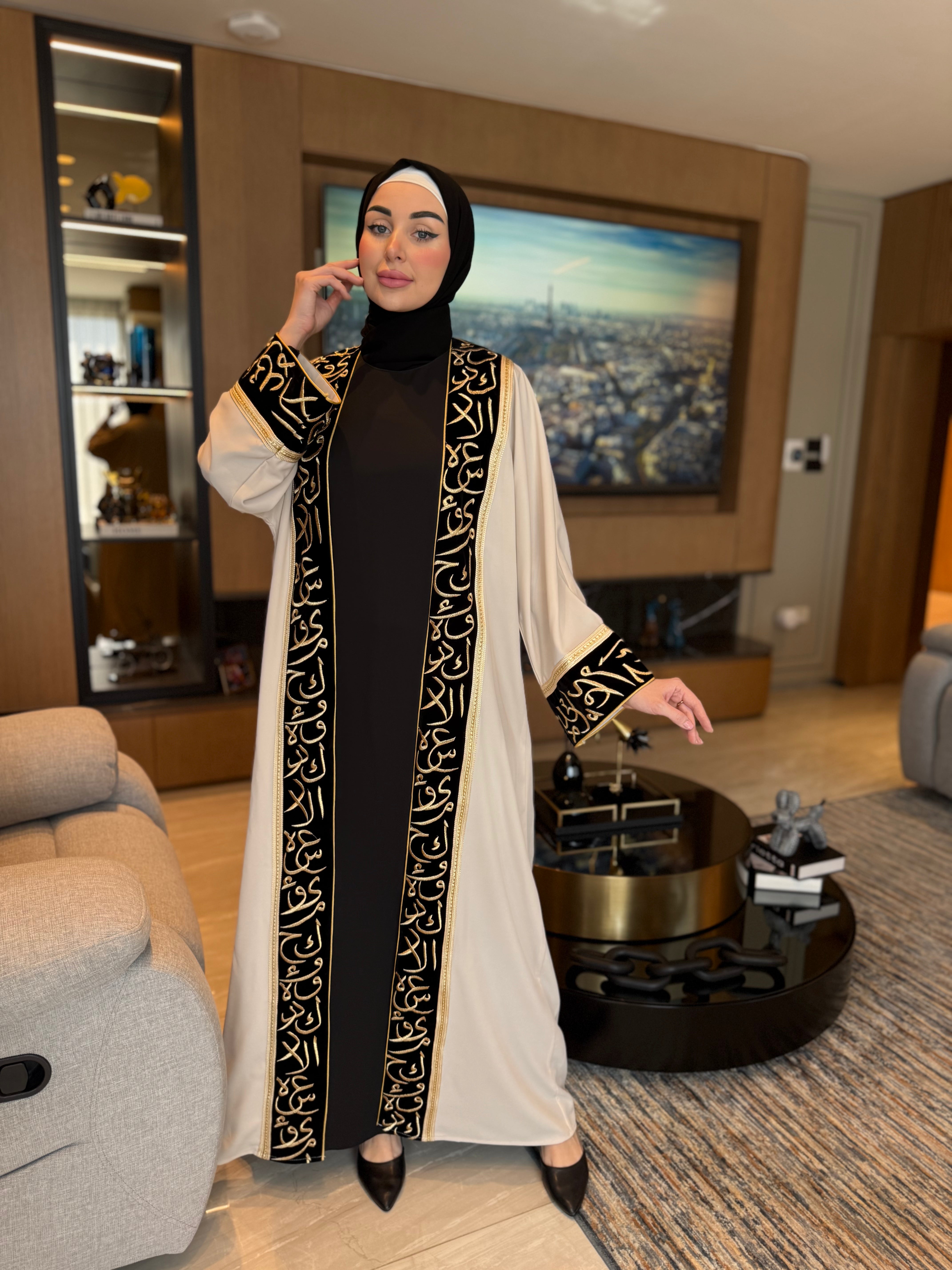 Elegant Embroidered Abaya Dress for Women - Islamic Modest Prayer Dress - Perfect for Mosque, Eid, and Special Occasions