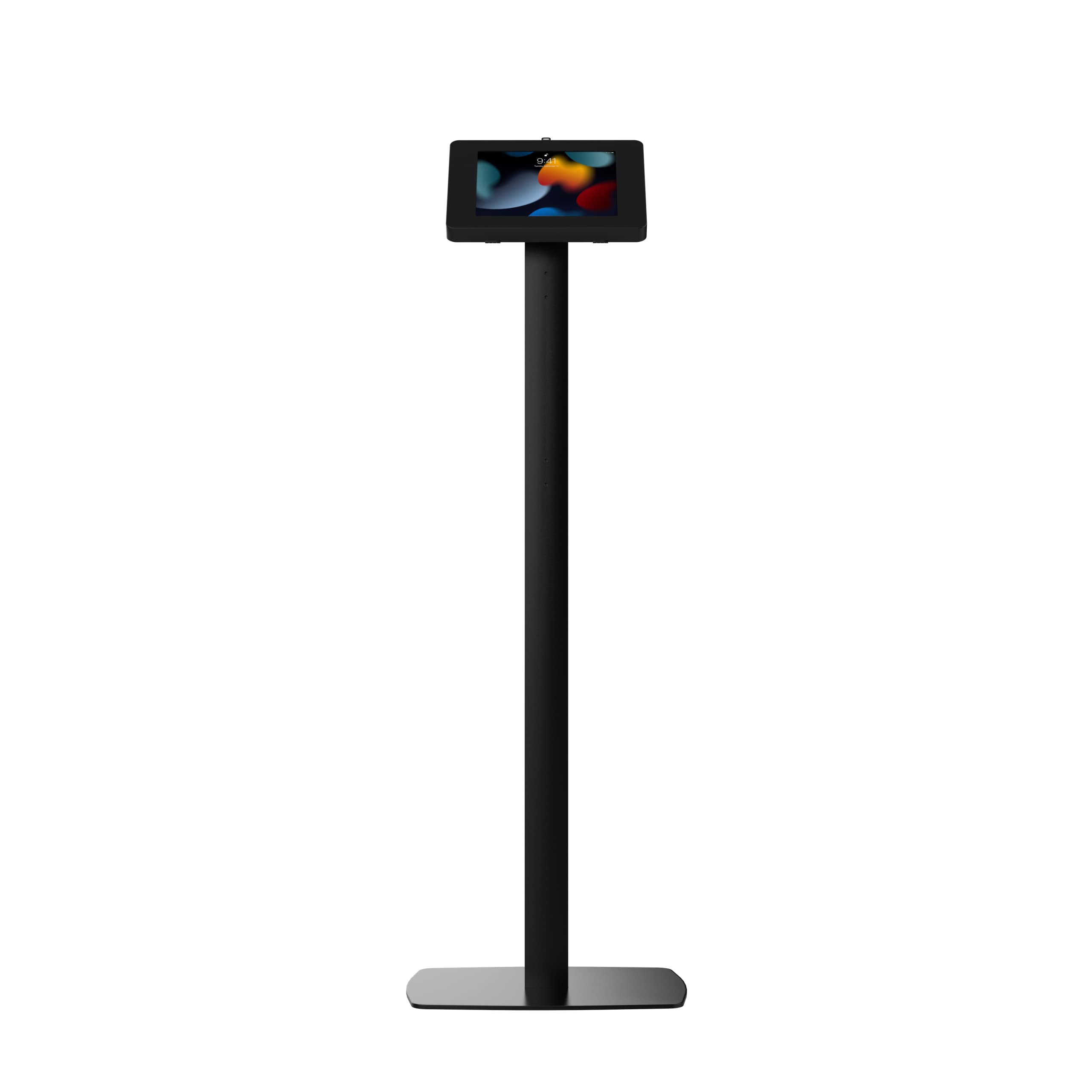 360° Adjustable Thin Floor Stand Kiosk for iPad Mini & Samsung Tab A - Tall Standing Tablet Holder with Charger Access & Lock - Perfect for Retail, Exhibitions & Interactive Displays