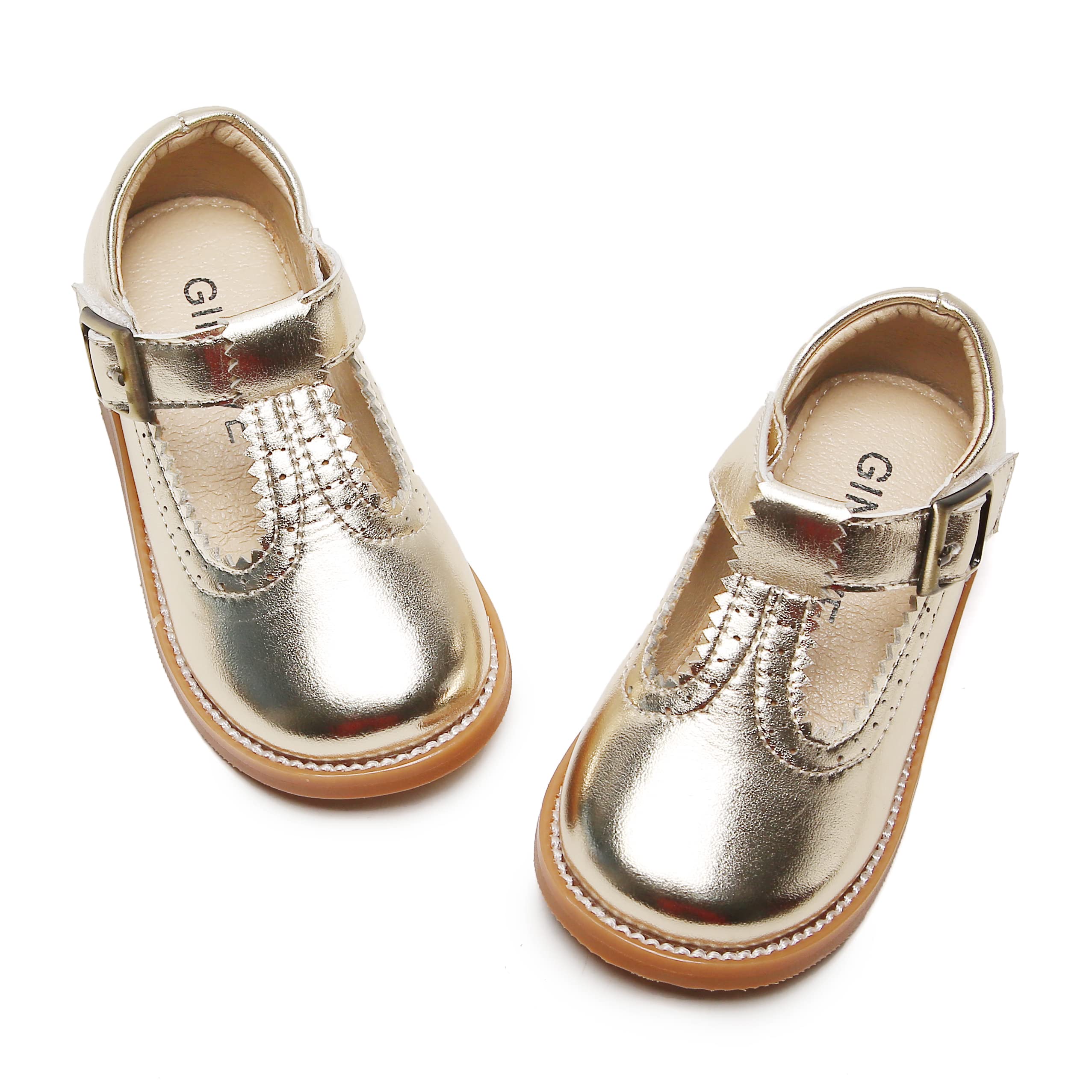 GINFIVE Toddler Girls Mary Jane Flats - Comfortable Dress Shoes for Little Girls - Perfect for Weddings, Parties & School Events