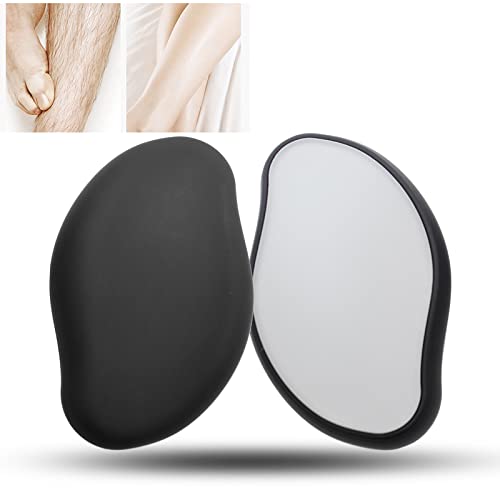 Crystal Hair Eraser - Painless Hair Removal & Exfoliating Device for Women & Men | Sustainable Magic Hair Remover (Black) | Perfect for Smooth Skin at Home, Travel & Spa