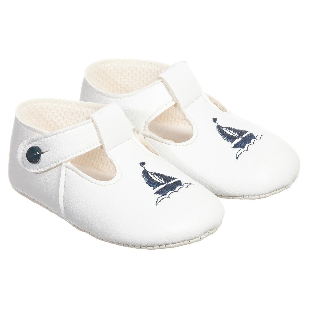 **Navy Blue Sailboat Soft Sole Shoes for Toddlers - Comfortable Non-Slip Baby Boat Shoes for Boys & Girls - Perfect for Beach, Park & Outdoor Play**
