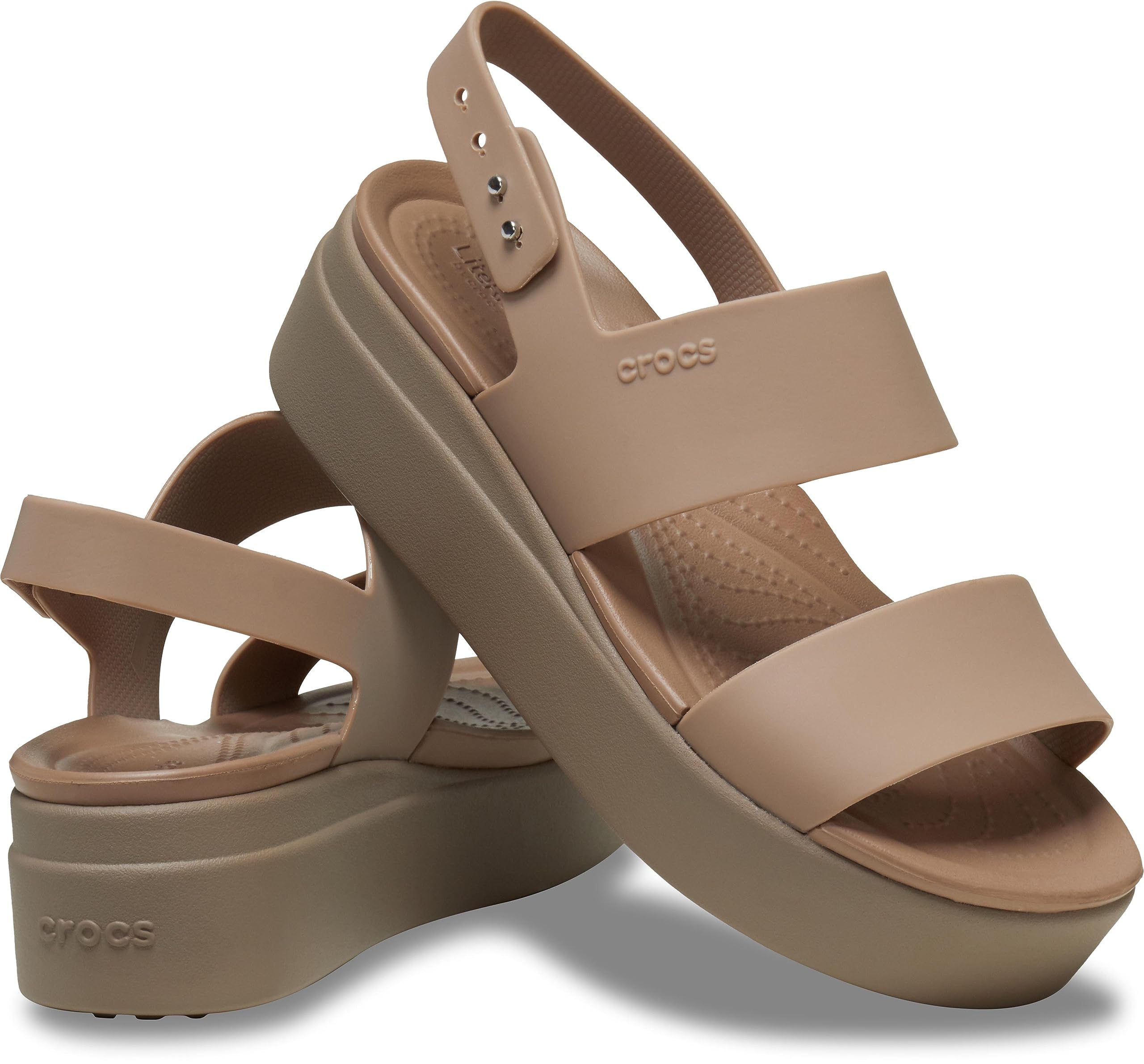 Crocs Women’s Brooklyn Low Wedge Platform Sandals - Comfortable Slip-On Summer Shoes for Walking, Beach & Casual Outings