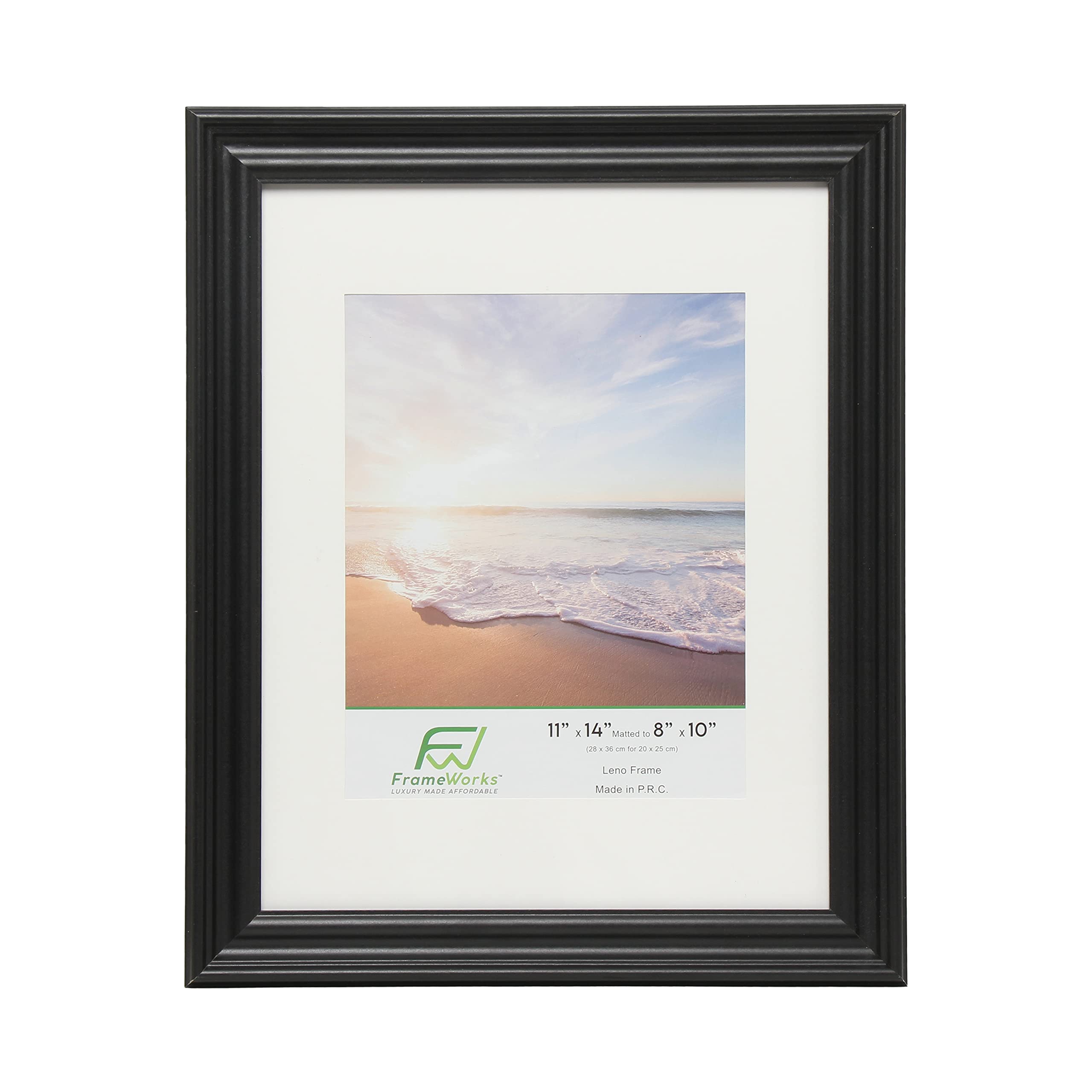 FrameWorks - 2-Pack 11” x 14” Black Wooden Picture Frames with 8