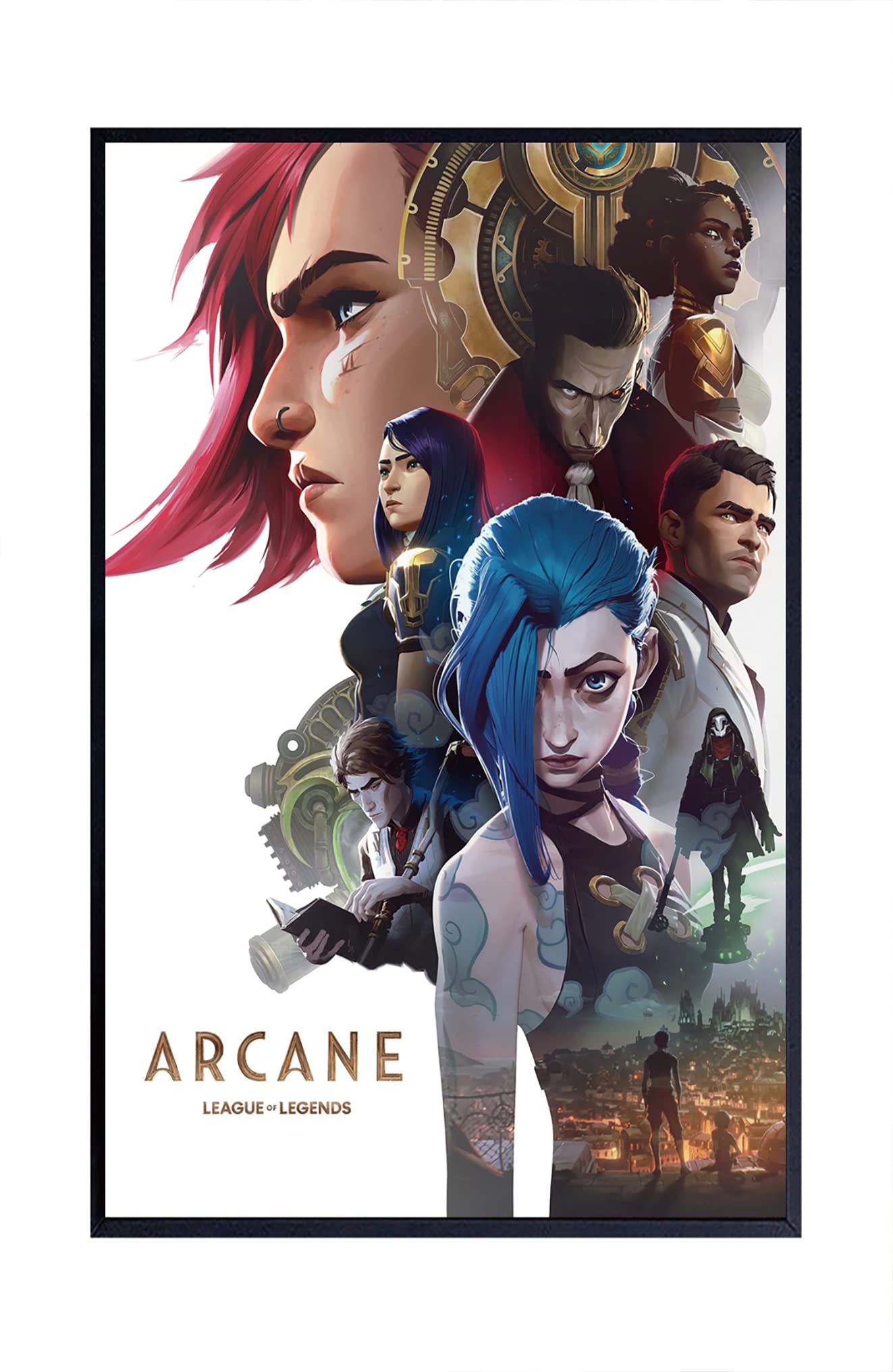 Arcane League of Legends Anime Movie Poster - 11x17 Inch (28x43cm) Matte Wall Art Print for Room Decor | Cool Gaming Poster for Bedroom, Office & Man Cave | Frameless Gift for Gamers & Anime Fans