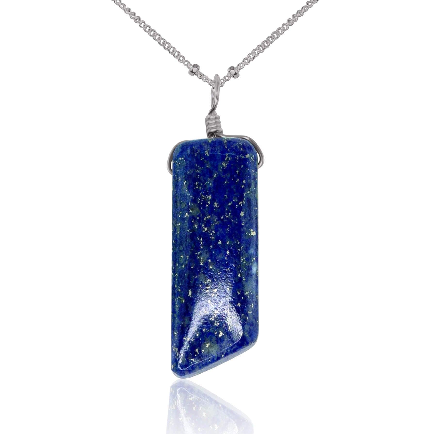 Natural Blue Lapis Lazuli Crystal Point Necklace - Healing Stone Jewelry for Meditation, Chakra Balancing & Spiritual Gifts