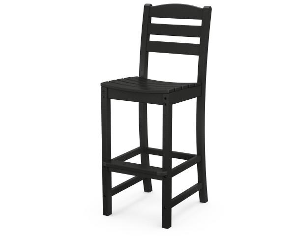 Polywood Black La Casa Cafe Bar Side Chair - Durable Outdoor Dining Chair for Patio, Garden, and Restaurant Use