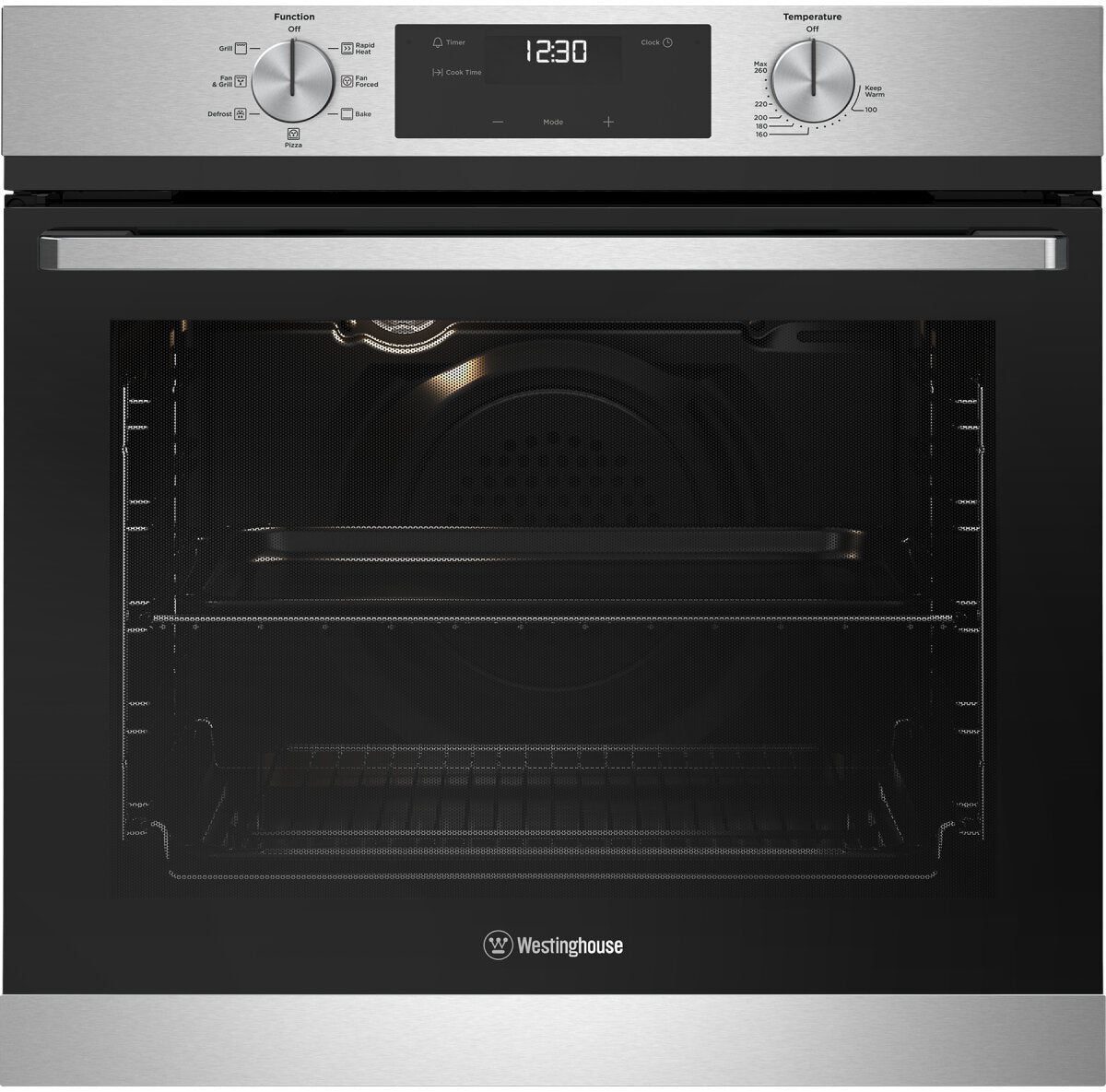 Westinghouse 60cm Stainless Steel Multi Function Oven WVE6515SD - Built-in Electric Oven with Convection, Timer & 5 Cooking Modes - Perfect for Baking, Roasting & Broiling in Modern Kitchens