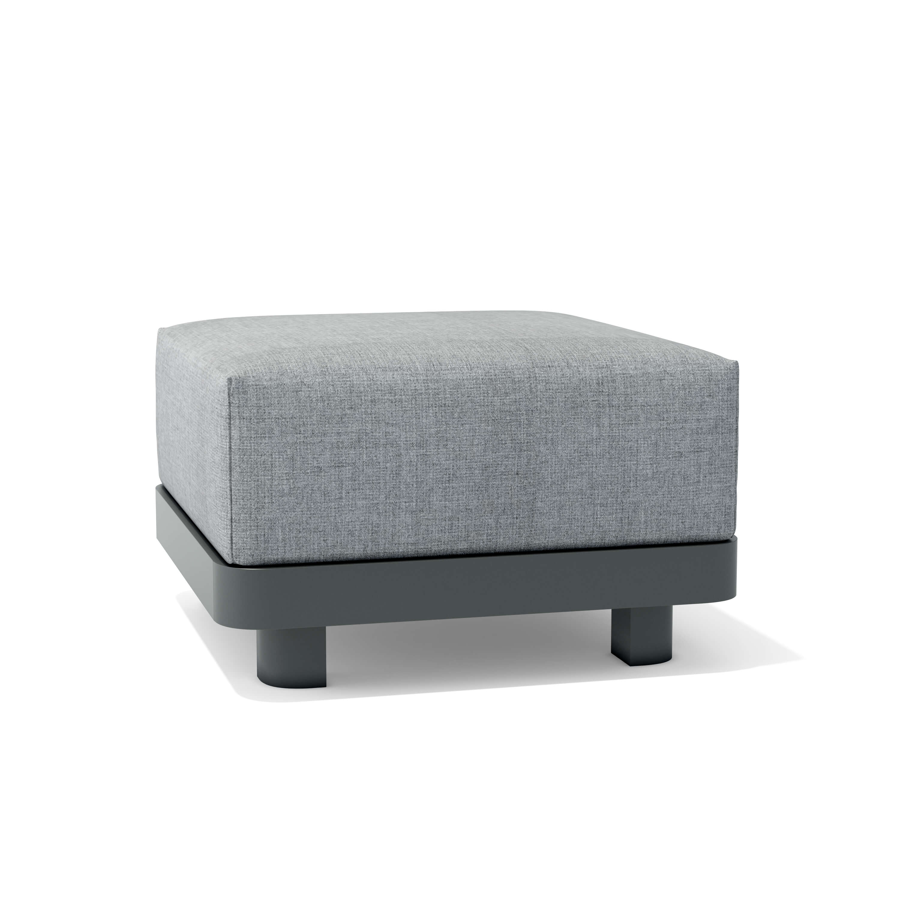 Granada Deep Seating Aluminum Ottoman - Outdoor Patio Furniture with Cushion, Weather-Resistant & Durable for Garden, Poolside, Deck or Porch Relaxation