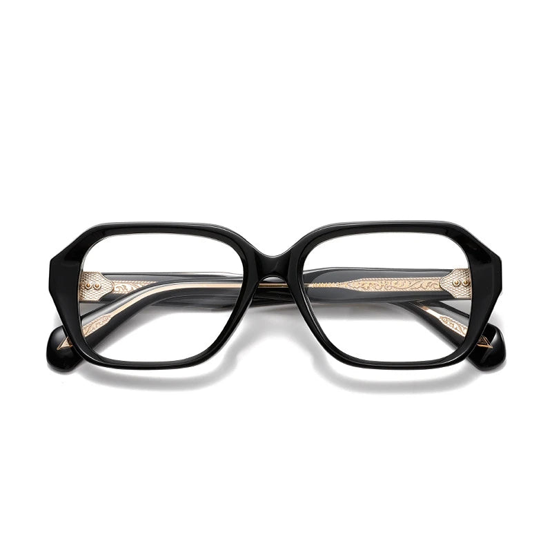 Aror Unisex Full Rim Flat Top Square Thick Acetate Eyeglasses 842313 - Stylish & Durable Eyewear for Men & Women - Perfect for Work, Reading & Fashion Accessories