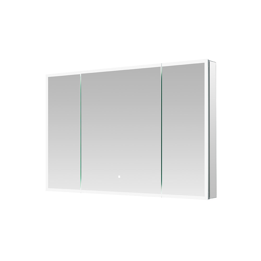 Aquadom Edge Royale 48x32 Inch LED Lighted Triple Door Bathroom Medicine Cabinet with Mirror - Perfect for Modern Homes, Spas & Luxury Vanities