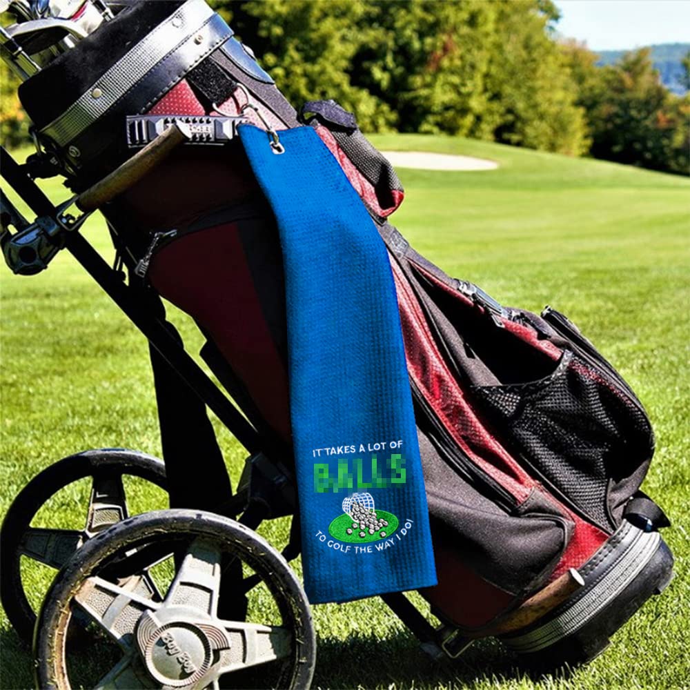 Premium Embroidered Golf Towel with Clip for Golf Bags - Ideal Golf Gift for Men & Women, Perfect Birthday & Retirement Present for Golf Lovers - Great for Course Play, Practice Sessions & Club Storage