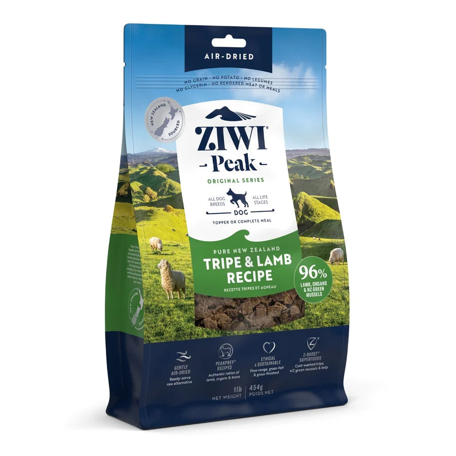 Ziwi Peak Air-Dried Tripe & Lamb Dog Food - High Protein Grain-Free Natural Treat for Small & Large Dogs - Perfect for Training, Rewards & Digestive Health