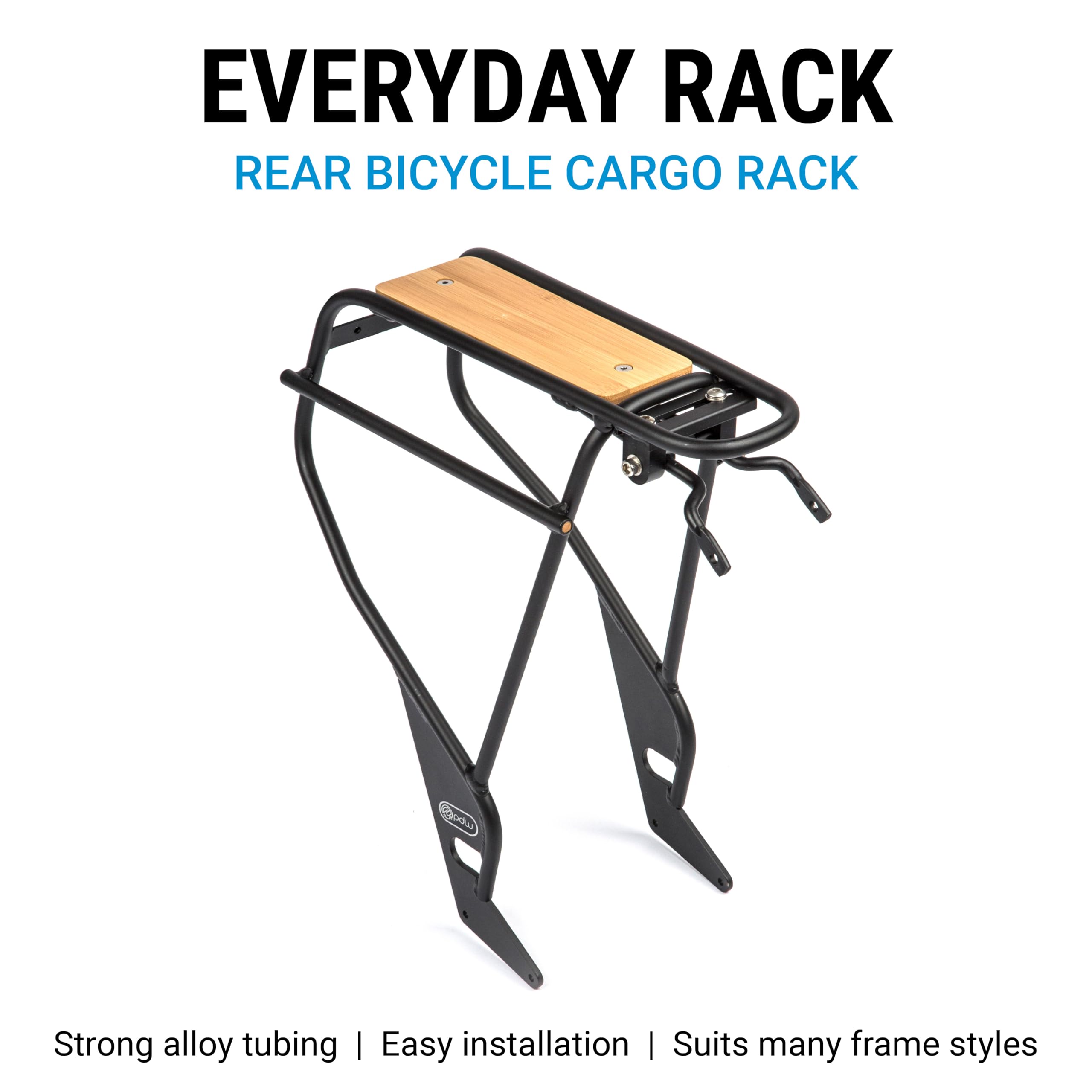 PDW Everyday Rear Bike Rack - Durable Bicycle Cargo Carrier for Commuting, Touring & Shopping | Perfect for Urban Cycling & Grocery Hauling