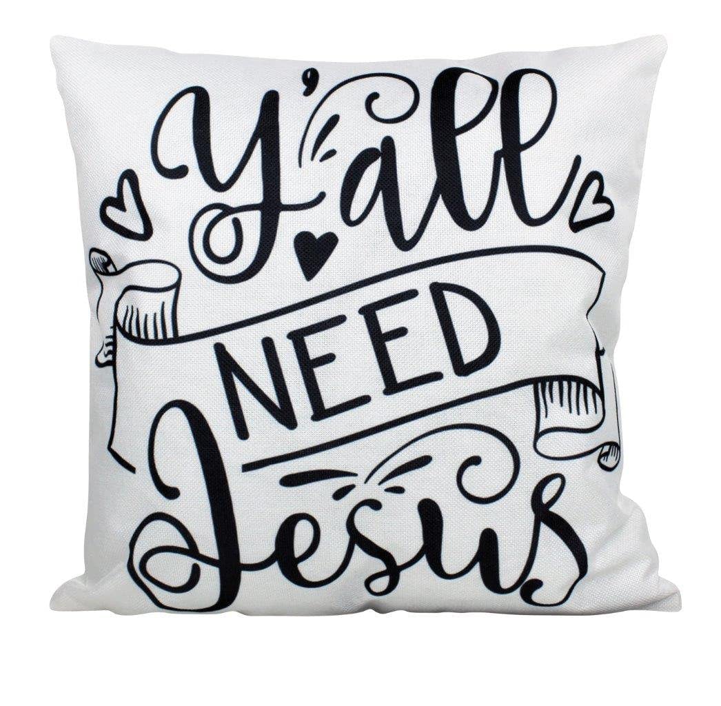 Jesus Pillow Cover - Inspirational Gospel Home Decor with Southern Sayings & Motivational Quotes - Perfect for Bedroom, Living Room & Church Decor