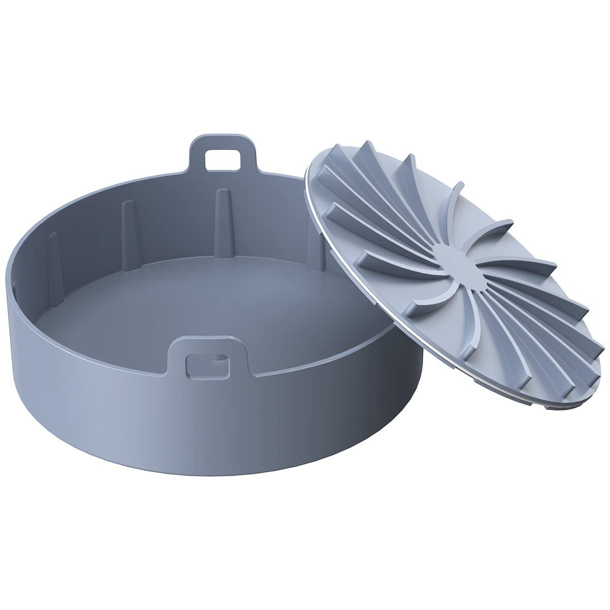 Non-Stick Air Fryer Silicone Basket with Detachable Pad - BPA-Free, Heat Resistant & Reusable 7.5-Inch Silicone Pot for Baking, Roasting & Frying | Perfect for Healthy Cooking, Meal Prep & Easy Cleanup