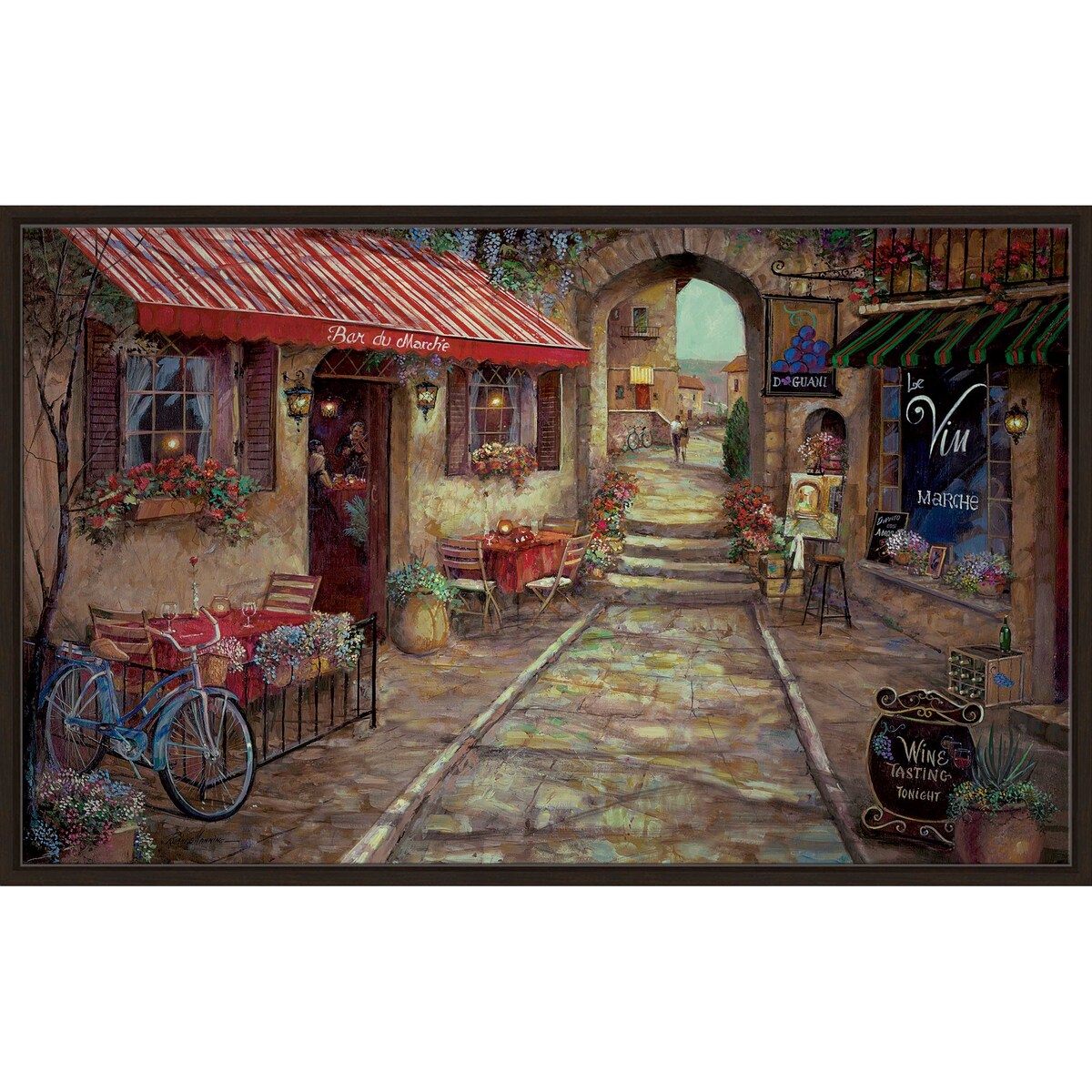 Bar du Marche by Ruane Manning - Premium Floating Canvas Wall Art Print | Modern Home Decor for Living Room, Bedroom & Office