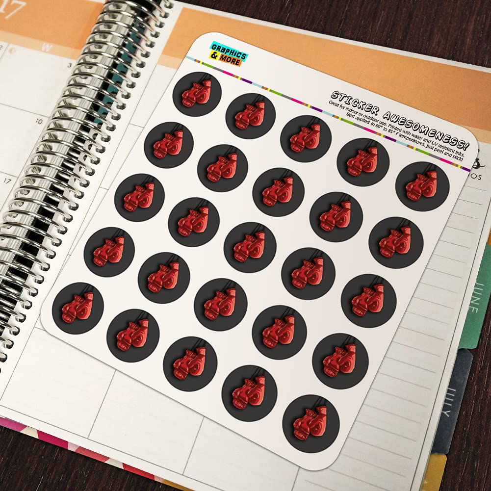 Red Boxing Gloves Clear Stickers for Scrapbooking, Planner & Crafting - Perfect for DIY Projects, Bullet Journals & Gift Decorations