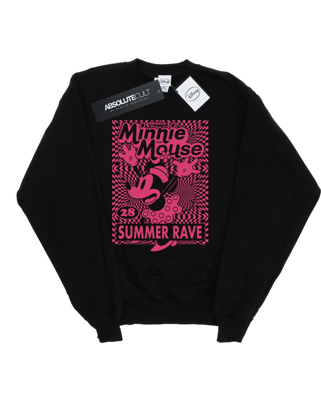 Disney Minnie Mouse Women's Black Sweatshirt - Soft Summer Party Pullover for Casual Wear, Theme Parks & Disney Vacations