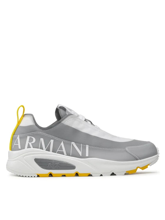 Armani Exchange Grey & Yellow Sneakers for Men - Stylish Casual Shoes for Walking, Running & Everyday Wear