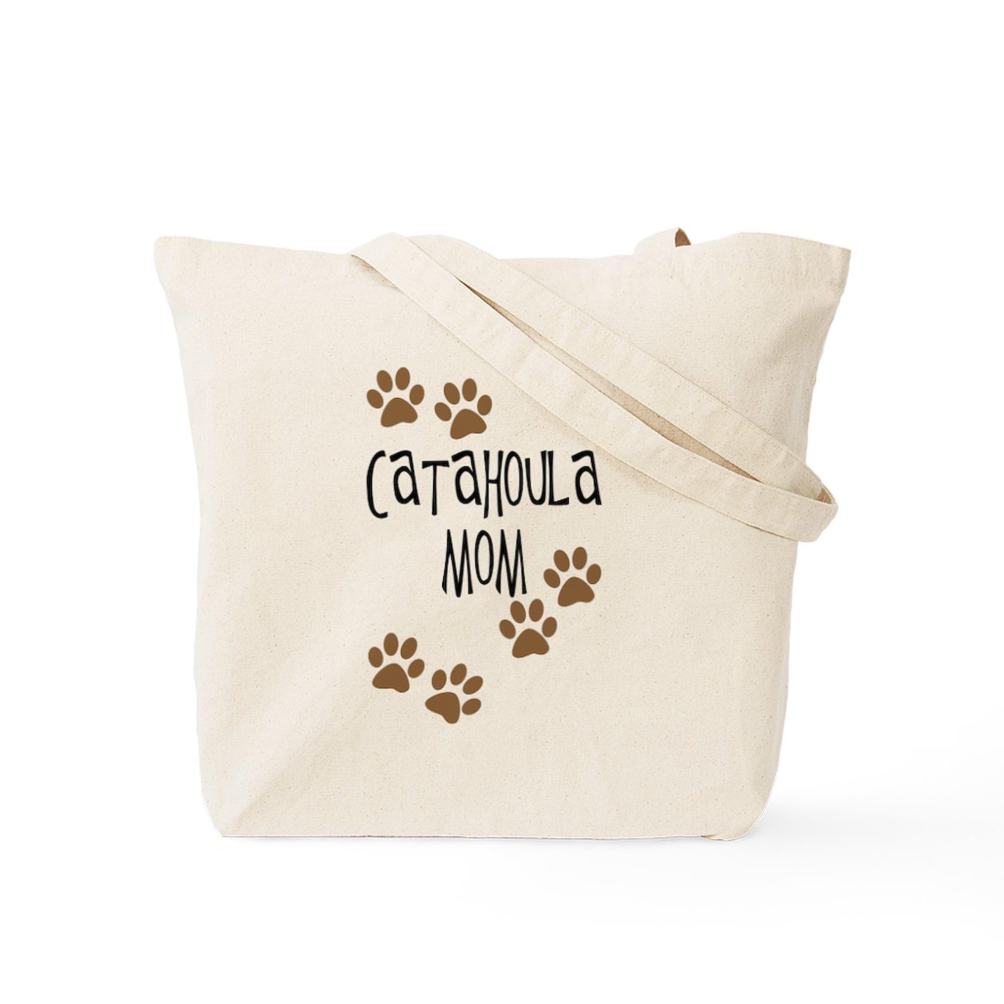 Catahoula Mom Tote Bag - Natural Canvas Reusable Shopping Bag for Women | Eco-Friendly Grocery Bag, Beach Tote & Work Tote - Perfect for Moms, Shopping & Daily Use