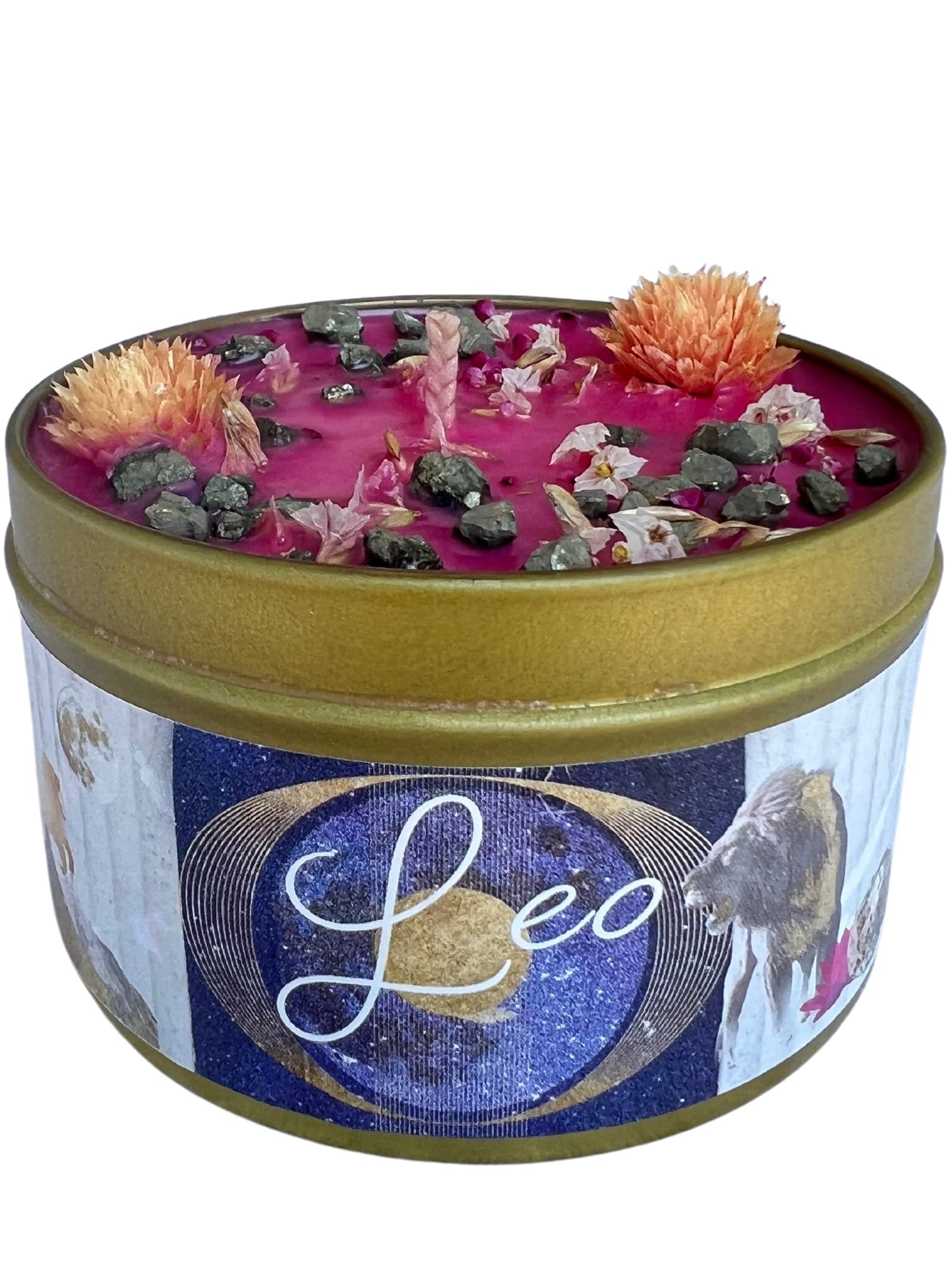 Leo Zodiac Coconut Candle - Astrology Gifts for Women, Birthday Candles & Horoscope Gifts with Crystal - Perfect for Birthdays, Home Decor & Spiritual Relaxation (Leo Sign)