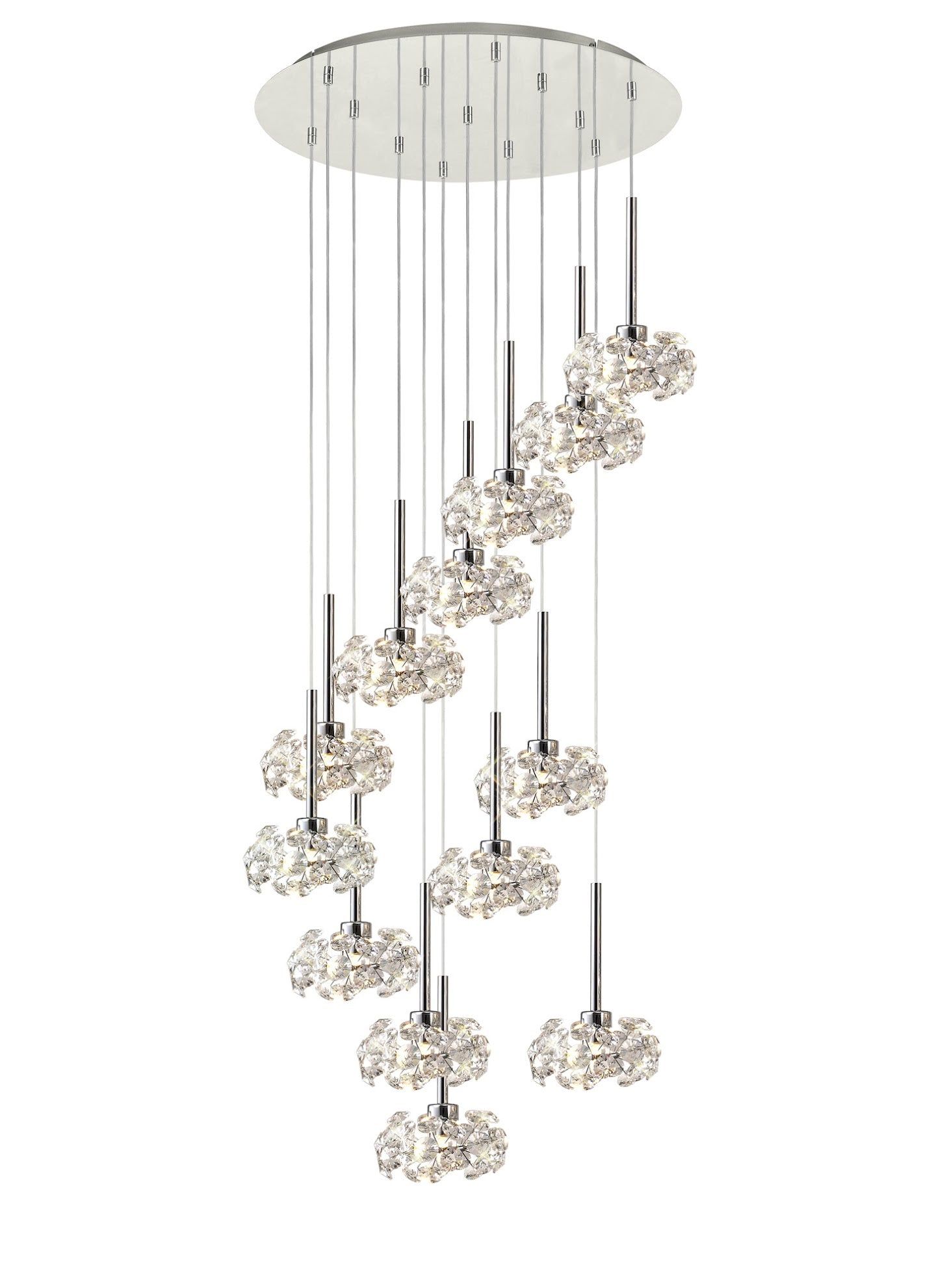 Bellagio 3/6/13Lt G9 Linear Pendant Light Fixture - Polished Chrome Finish with Crystal Shade for Modern Dining Room, Kitchen Island & Living Room Lighting