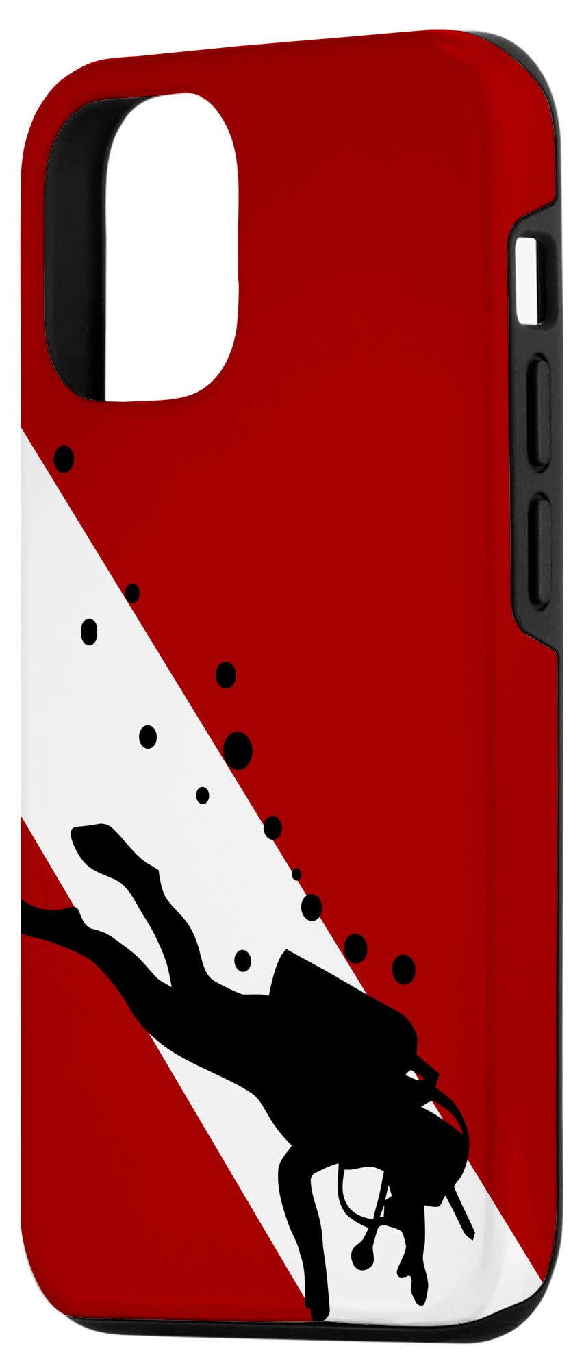 iPhone 12/12 Pro Waterproof Case - Classic Red & White Scuba Diving Phone Cover with Dive Flag Design | Perfect Underwater Protection for Snorkeling, Beach & Pool Activities