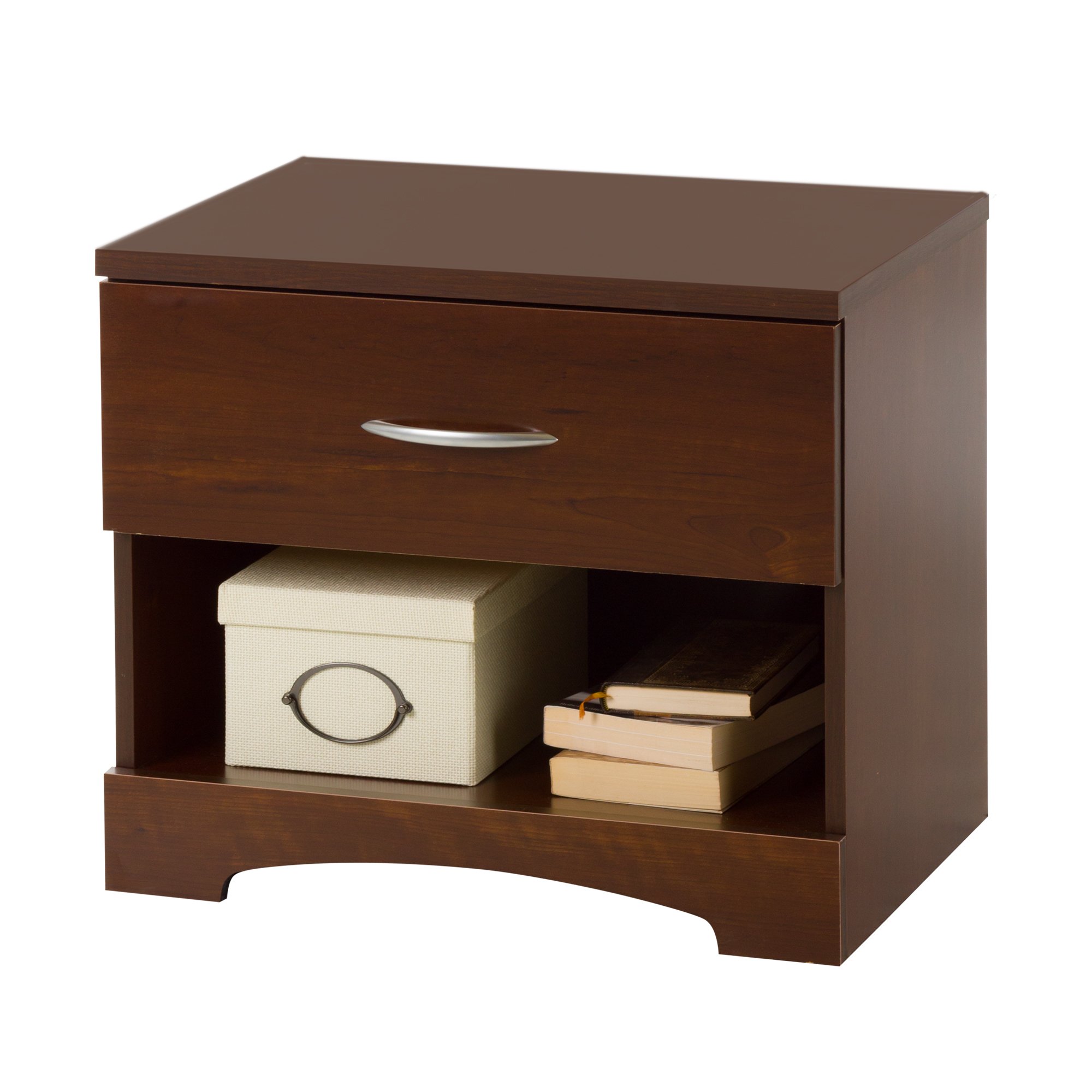 South Shore Step One 1-Drawer Nightstand, Gray Oak - Modern Bedside Table for Small Spaces, Perfect for Bedrooms, Dorms & Apartments