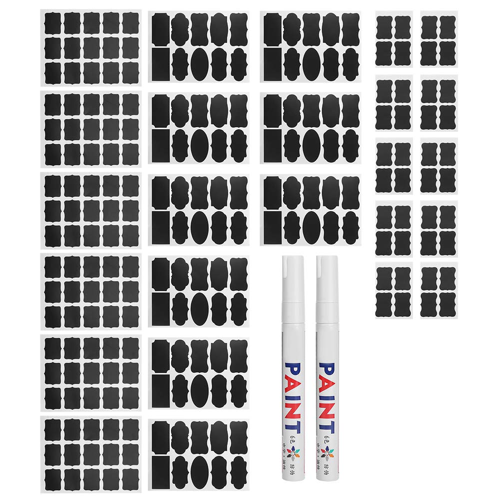 Premium 220-Piece Chalkboard Labels Set - Waterproof Blackboard Stickers for Plant Pots, Jars & Organizing (Includes 2 Chalk Markers) - Perfect for Home, Office & Classroom Labeling Needs