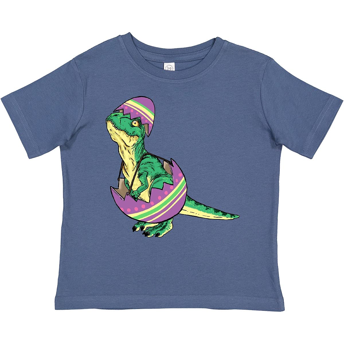 Inktastic Easter Baby T-Rex in Easter Egg Cute Dinosaur Toddler T-Shirt - Fun Holiday Outfit for Boys & Girls, Easter Egg Hunt Party, Spring Festival Gift