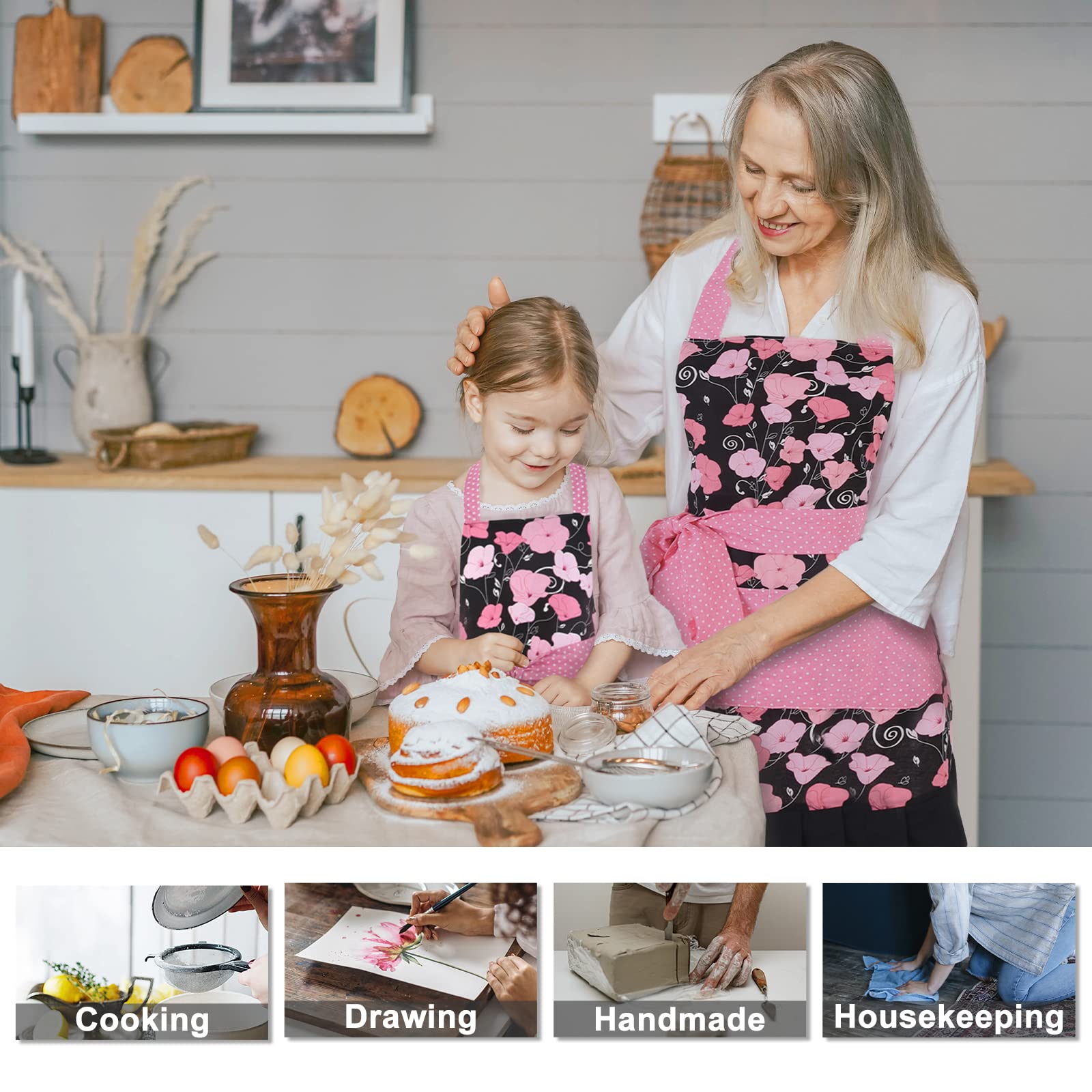 Premium Surblue Kitchen Aprons for Women - Heavy Duty Cooking, Baking, BBQ & Gardening Apron - Perfect for Home Chefs, Bakers & Outdoor Grilling