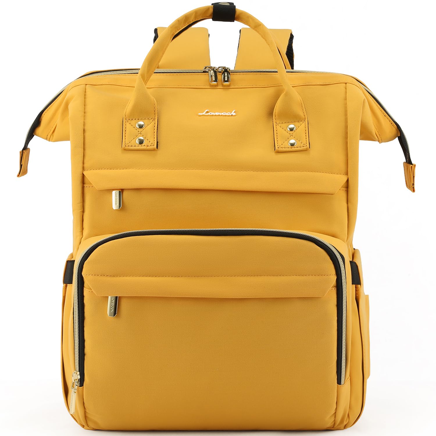 LOVEVOOK 15.6 Inch Anti-Theft Waterproof Laptop Backpack for Women - College, Travel & Work Backpack for Students, Teachers & Nurses - Perfect Gift for Women (Yellow) - Ideal for School, Commuting & Business Trips