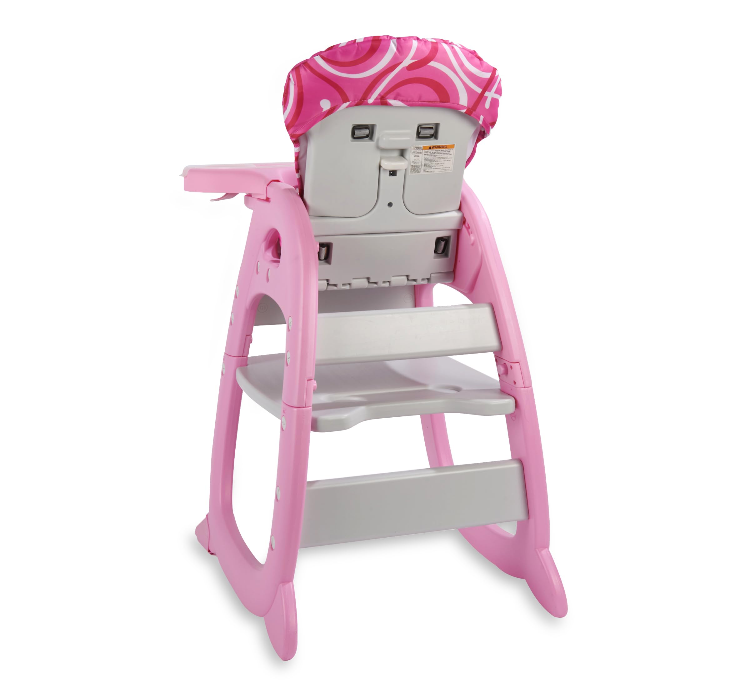 Badger Basket Envee II Convertible Baby High Chair - 3-in-1 Infant Feeding Seat, Booster & Toddler Desk Chair | Pink & White | Safe for Dining, Playroom & Nursery