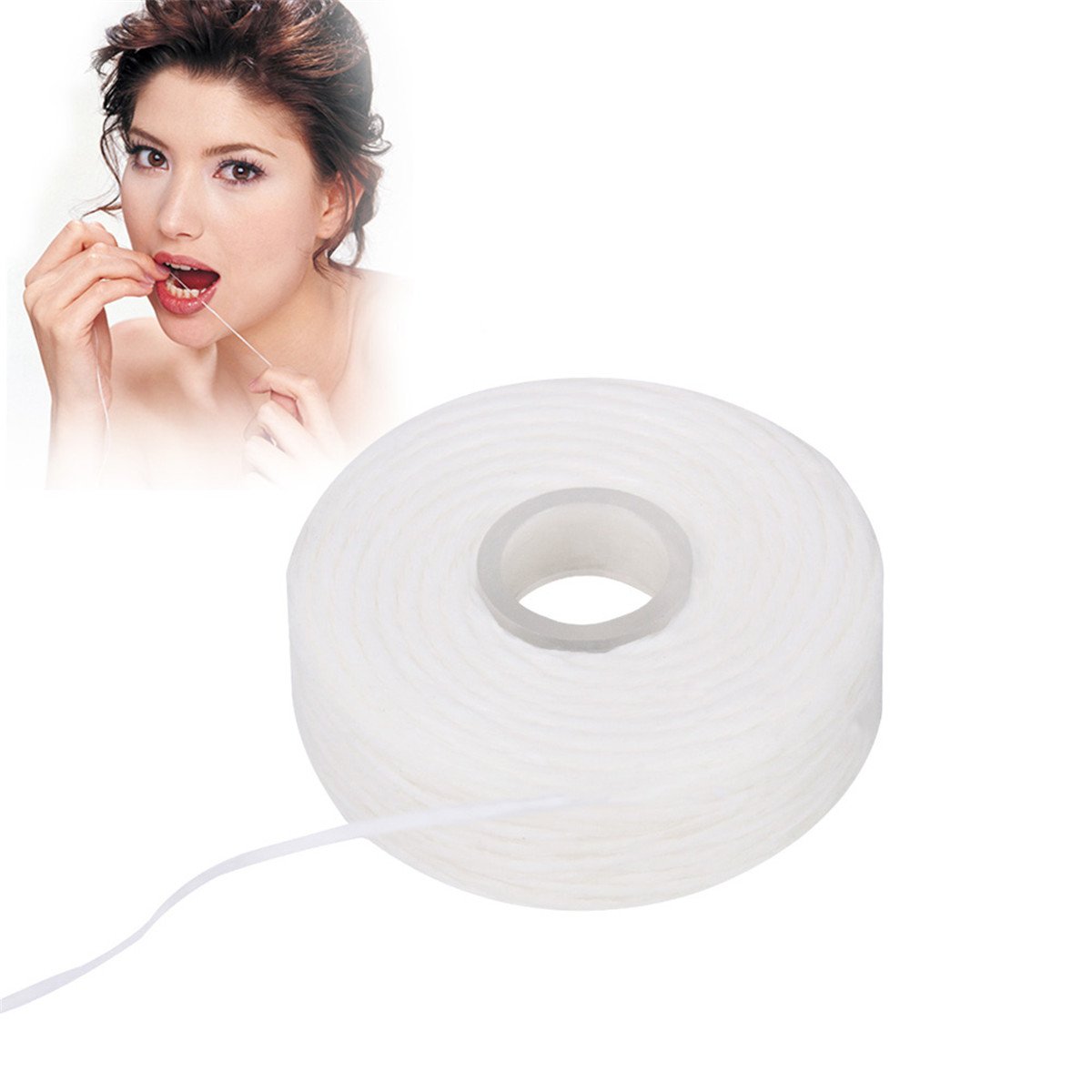 10 Rolls Mint Flavored Dental Floss - 50m Waxed Teeth Cleaning String for Oral Hygiene (500 Toothpicks Included) - Perfect for Travel, Home & Office Use
