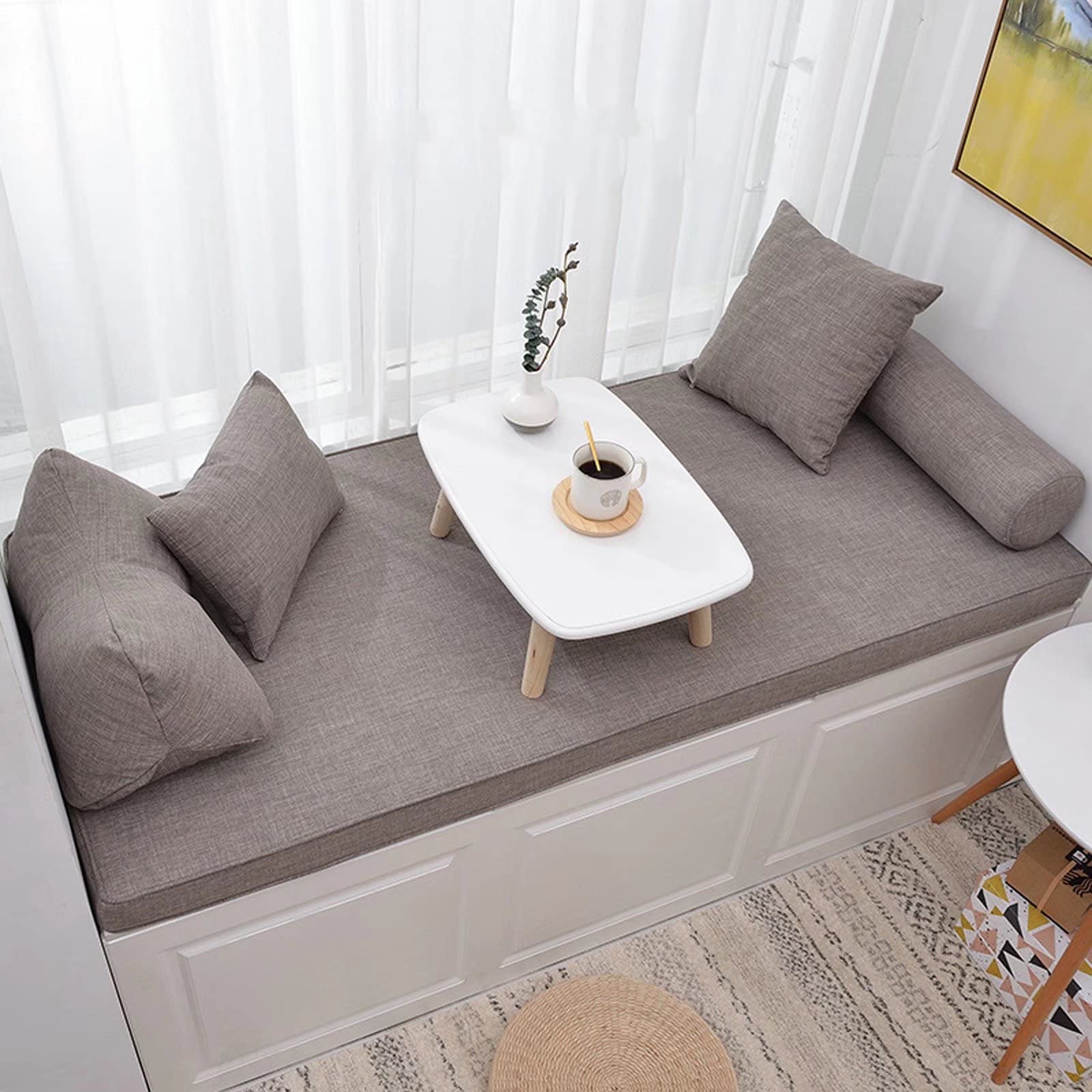 KaYomax Custom Bench Cushions - Indoor/Outdoor Furniture Cushions for Bay Window Seats, Patio Porch Swings, Living Room Sofas - High-Quality Upholstery Foam Pads in Dark Grey - Perfect for Home, Garden, and Relaxation Spaces