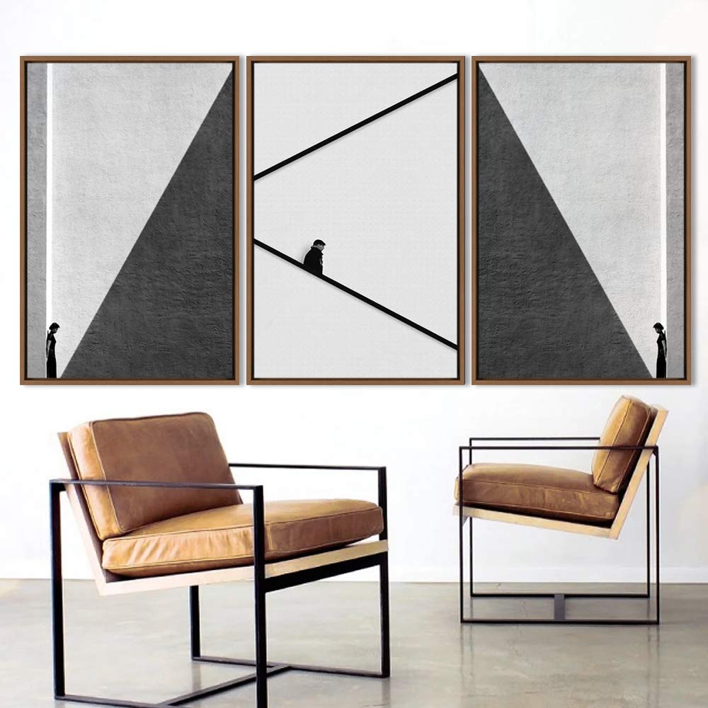 Wall26 3-Panel Framed Canvas Wall Art - Modern Cityscape Building Theme Print (16x24 Inches) - Ready to Hang Home Decor for Living Room & Bedroom - Perfect for Urban Style Interior Design