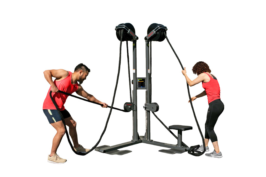 Ropeflex RX2500 D Dual Station Rope Trainer - Professional Grade Ski Rope Training Equipment for Home & Gym Use - Perfect for Skiing, CrossFit, and Strength Training Workouts