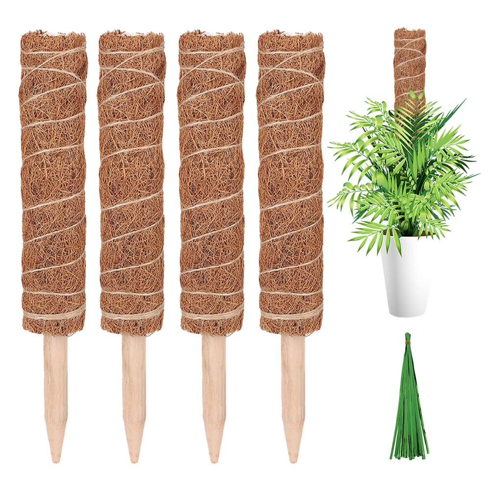 ROPALIA 12 Inch Coconut Coir Plant Climbing Pole - Natural Moss Totem Stick for Indoor Vines, Pothos, Monstera & Philodendron Support | Perfect for Home Decor, Vertical Gardens & Plant Training