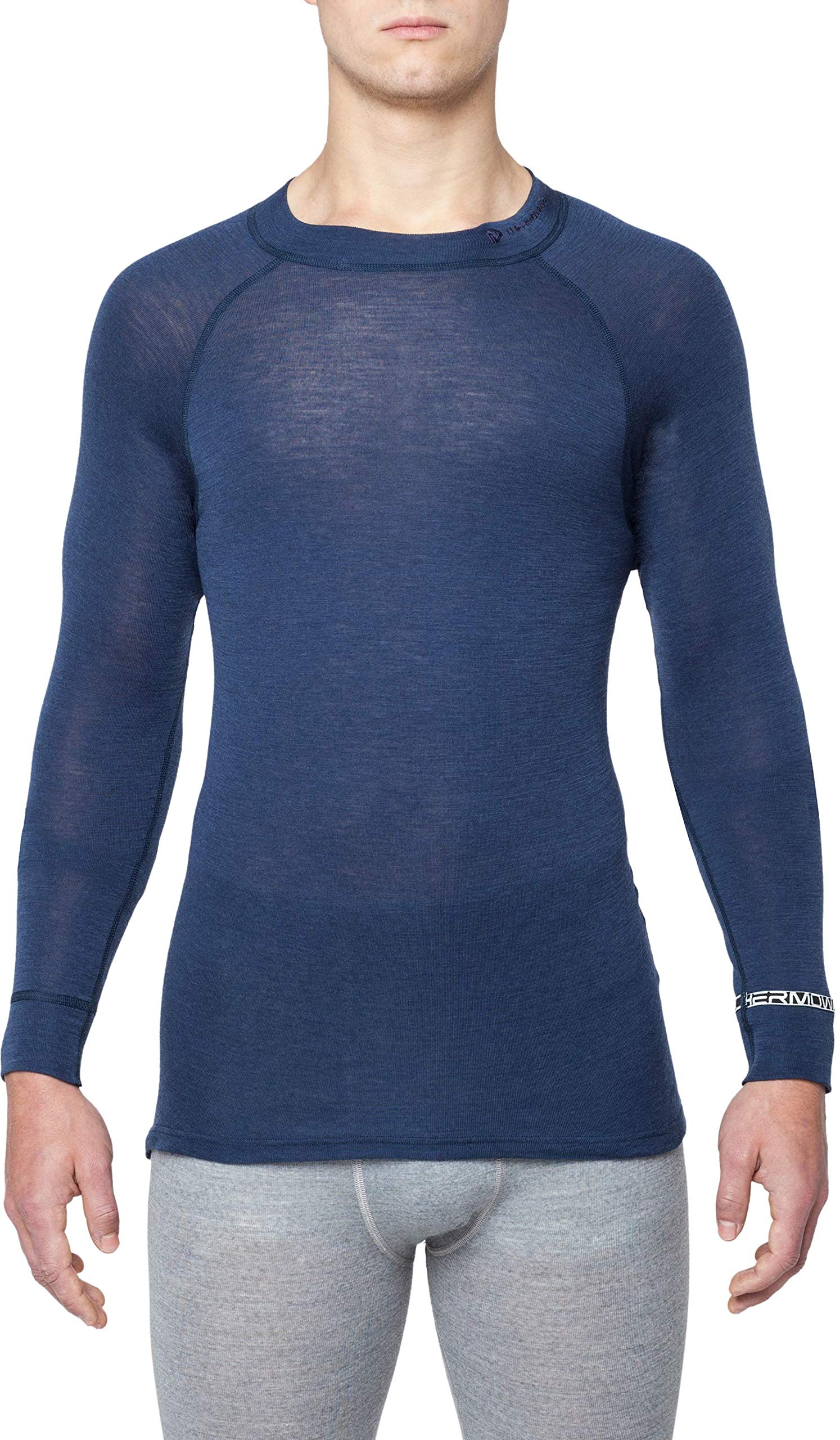 Men's Warm Active Merino Wool Base Layer - Thermal Crew Neck Shirt for Hiking, Skiing & Winter Sports | Moisture-Wicking & Odor-Resistant