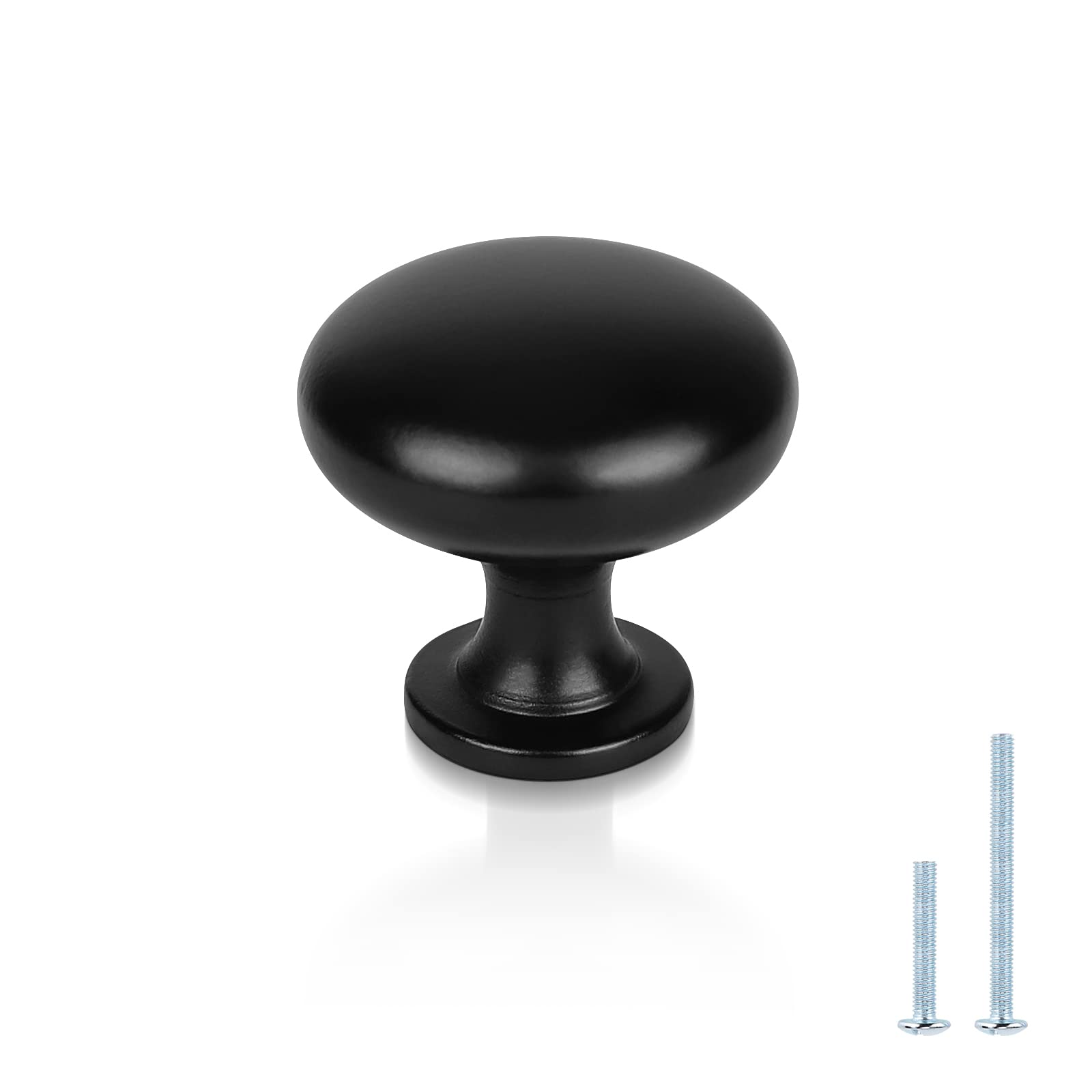 25 Pack Black Cabinet Knobs and Pulls - 1.2