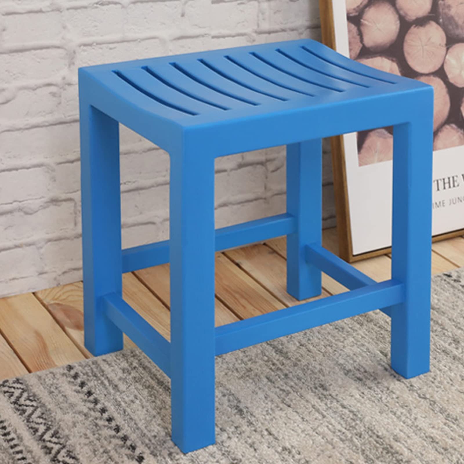 Waterproof Wooden Shower Bench - Non-Slip Bathtub Stool for Adults & Elderly - Spa Bath Chair with Modern Design (44x38x46cm) - Perfect for Bathroom, Shower, and Changing Shoes
