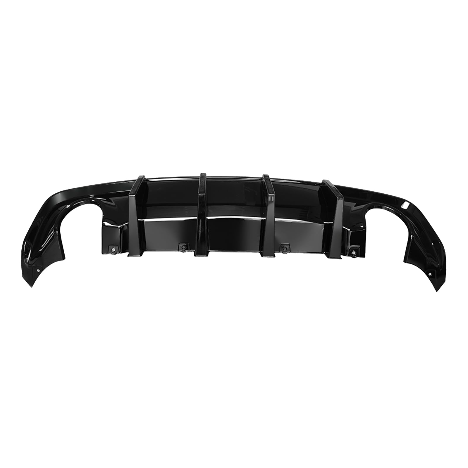 FREEMOTOR802 Rear Diffuser for 2020-2023 Dodge Charger Widebody - Gloss Black PP Bumper Lip with 4 Fins & Side Apron Spats | IKON Style Upgrade | Enhances Aerodynamics & Sporty Look for Street Racing & Car Shows