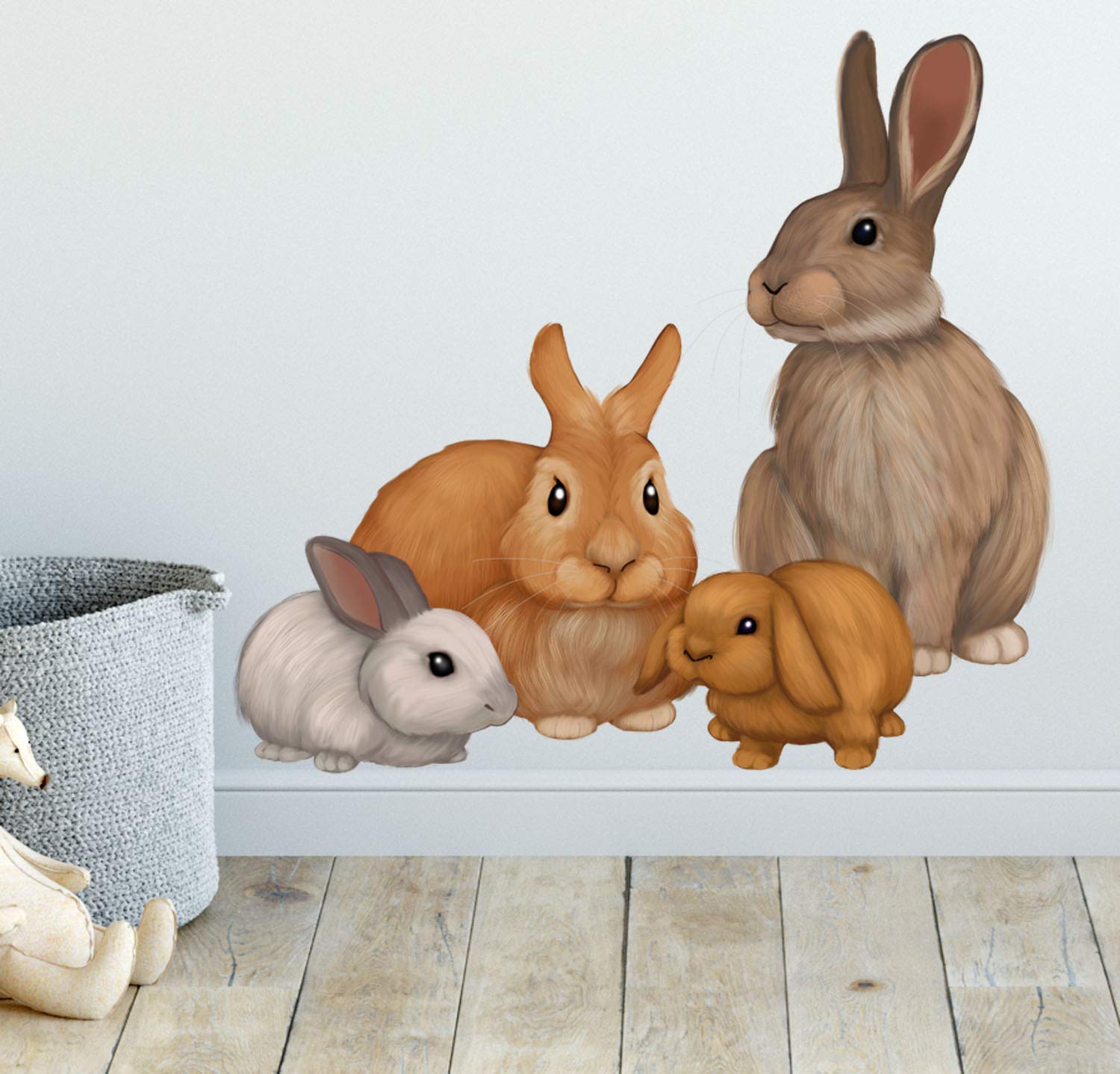 Bunny Rabbit Woodland Forest Animal Wall Decals for Kids - Nursery & Toddler Room Decor, Boys Girls Bedroom Stickers, DIY Home Decoration (Bunny) - Perfect for Baby Rooms, Playrooms & Kids Bedrooms